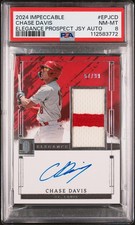 2024 PANINI IMPECCABLE ELEGANCE PRSPCT JSY AUTOS #EPJCD CHASE DAVIS 57/99 PSA 8