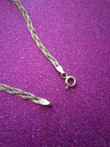 Wgt 1,78 g, dreifarbig, 14 Karat Rose, Weiß, Gelbgold 3-Strang geflochtenes Armband, 7 Zoll L, 3 mm - Bild 3 von 21