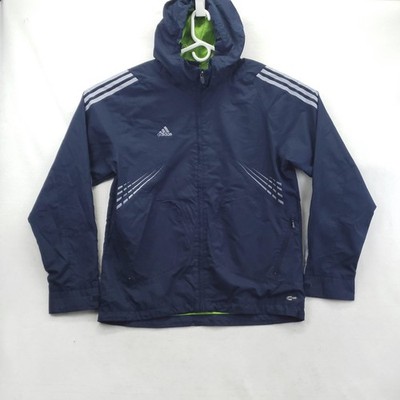 Adidas Jacket Mens Large Blue Climaproof Hooded Full Zip Clima365