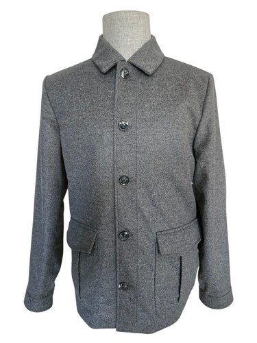 Veste En Cuir Matelassée Kiton Napoli - Taille 46, Orange & Blanc