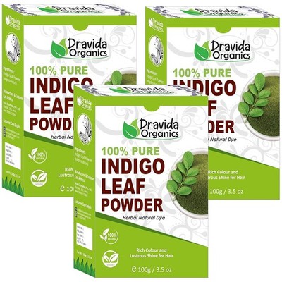 Dravida Organics Indigo Blatt Pulver 100g Pro Set Von 3
