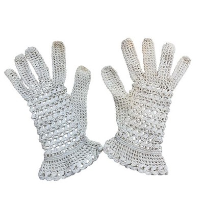 VINTAGE 50s/60s Cream Lace Evening Gloves S/M Formal Goth Burlesque Wedding