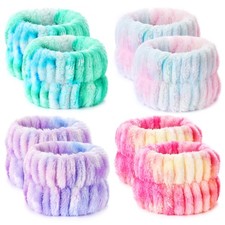 8pcs Wrist Bands for 8 pcs, tie-dye  green rose red light colors purple  