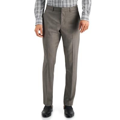 Perry Ellis Mens Slim fit Dress Pants 33 32 Brown Solid Stretch 4390₽