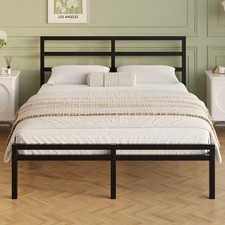Double Bed Frame with Headboard and Footboard 30 cm High Heavy Duty 4ft6 Metal