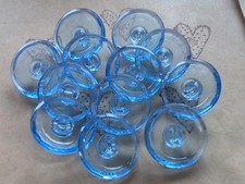 &hearts;Nr. 96- 12 St&uuml;ck Vintage Glaskn&ouml;pfe blau transparent DM 18 mm&hearts;