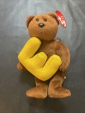 Alphabet Beanies Bear holding a Yellow Letter E ty 2005