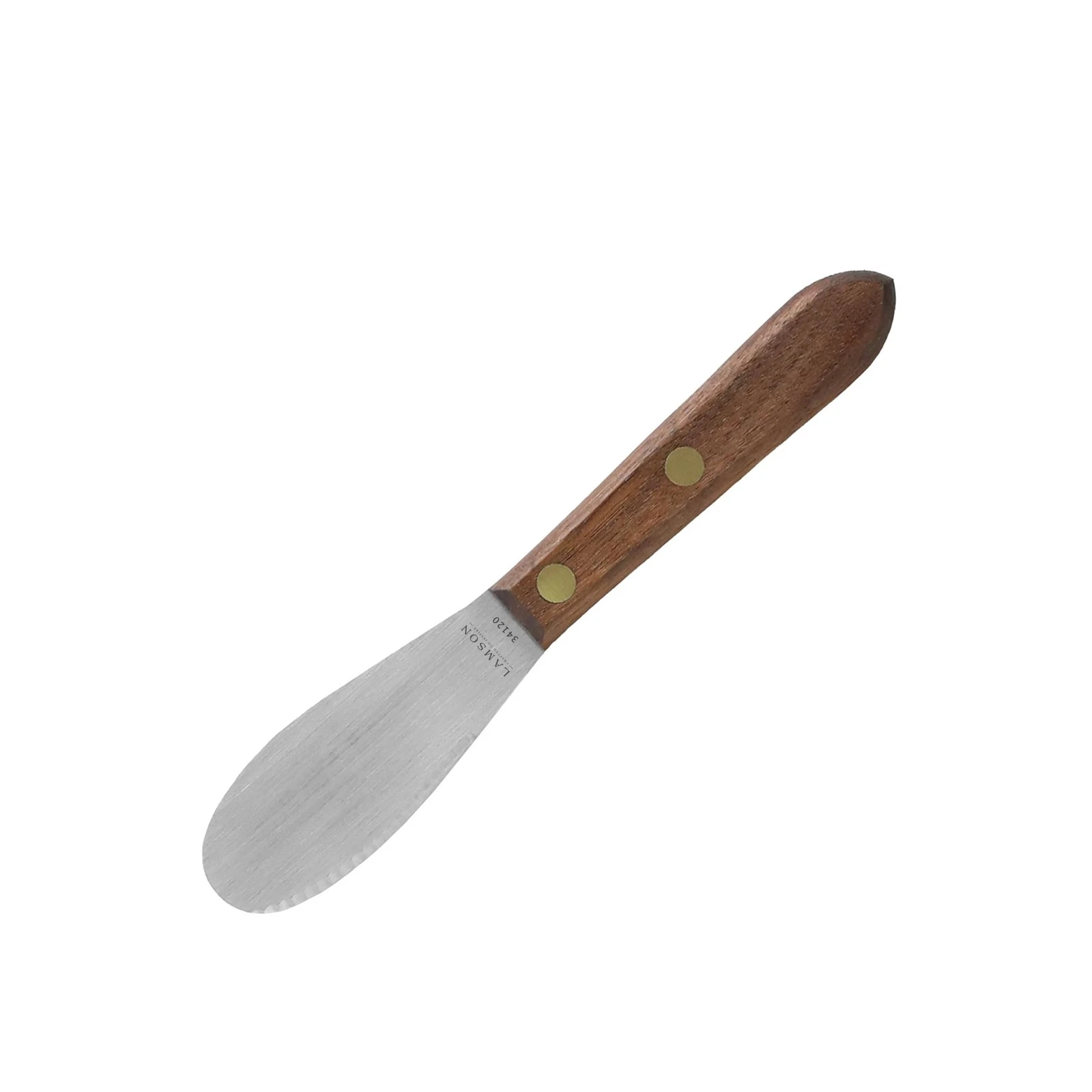 3" Sandwich Spreader, Wave Edge with Walnut/POM Handle (Black) (Walnut)