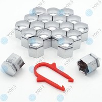 20 StüCk You.S M21 Chrome-Look Silber Radschraube Abdeckung + Abziehhaken