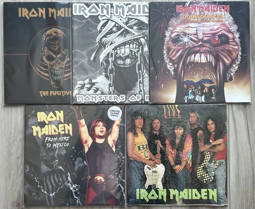Iron Maiden Lot of 5 Rare Live Concert Vinyl LPs 1980s - 1990s