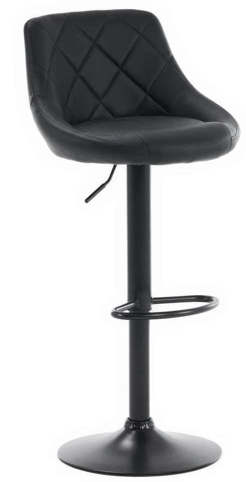 Bar Stools Black Grey Silver Faux Leather, Kitchen Breakfast Bar, 1 , 2, 3, 4