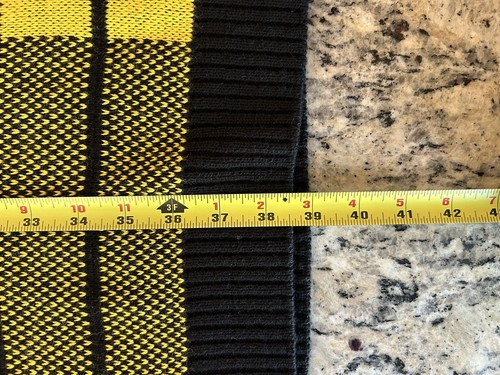 Vintage 80s 90s Wiz Halmode Co. Bright Yellow Black Plaid Sweater Dress M Club - Picture 22 of 22
