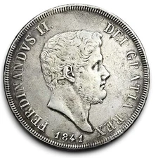 Naples Two Sicilies beautiful plate 120 grain 1841 Ferdinand II Bourbon