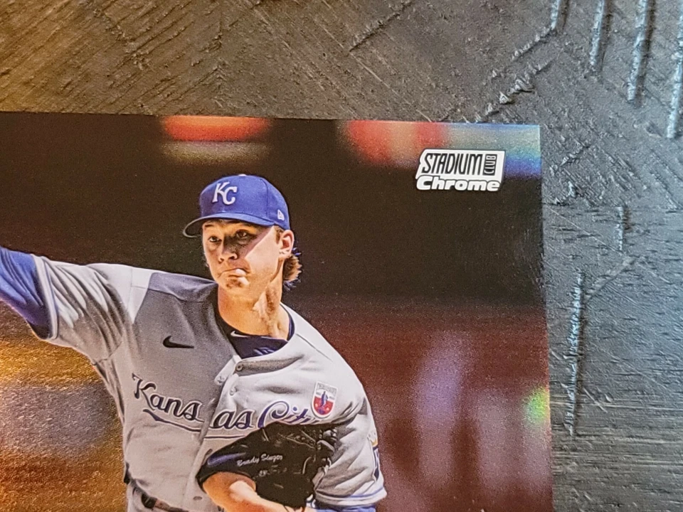 🔥 Brady Singer 2021 topps stadium club Chrome Refractor Rookie Card SP 🔥 - Image 4 of 4