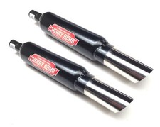 2x Stufen Cherry Bomb Slash Cut schwarz 3,5" Endschalldämpfer 42mm - 5 JAHRE GARANTIE