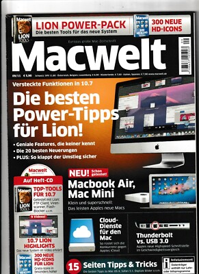 MACWELT  09 /2011 mit CD  Lion Power - Pack