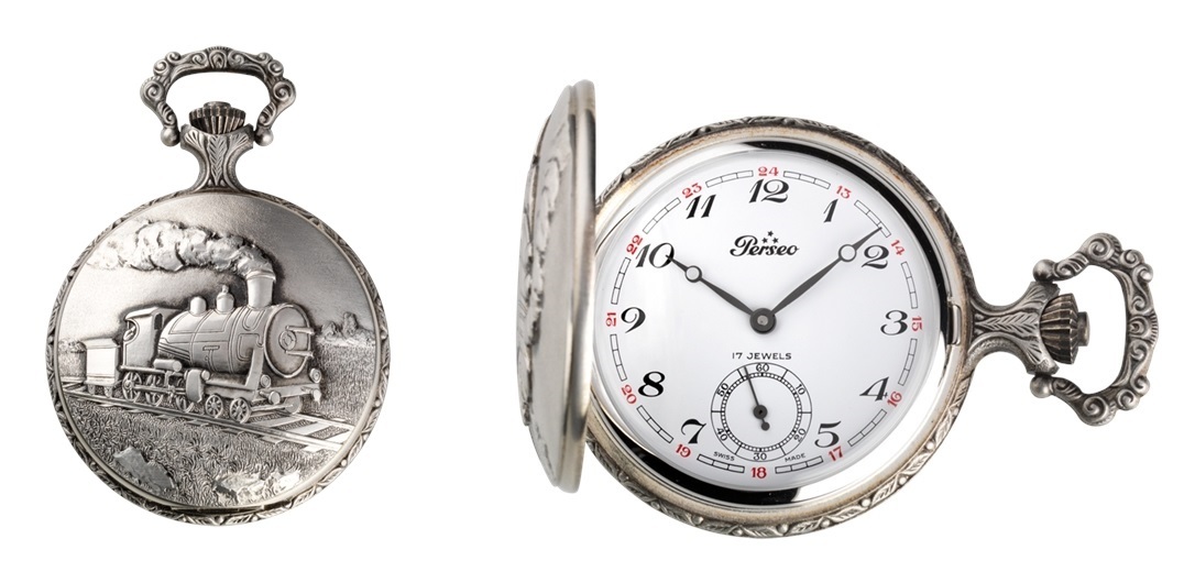 Orologio Tasca Perseo con Coperchio Serie Speciale pesca Meccanico