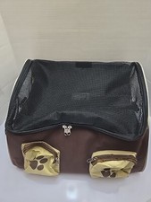 Dog Or Cat Carrier kennel Size Small vented with pockets Tan and Brown 16x14x12