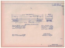 1967 Milwaukee Road Railroad Blue Print Page Flat Car 65000-65449