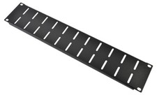 Image of 19" 2U Air Vent Rack Panel with Black Finish & Strengthening Flange
