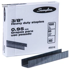 Swingline 35318 3/8" Heavy Duty Staples, Box of 1000