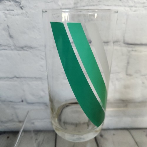 4 Libbey Wavy Banner Flag Tumblers Set Vintage Green Orange Pink Glasses - Picture 7 of 15