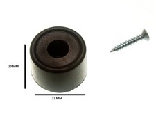 Black Rubber Door Stop Stay Guard 32MM 1 1/4 Inch With Screws Pack Of 16