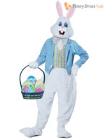 Adult Deluxe Easter Bunny Costume White Rabbit Fancy Dress Mascot Book Week Day Adult Deluxe Easter Bunny Costume White Rabbit Fancy Dress Mascot Book Week Day