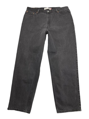 Black Denim Wide Leg Jeans 40x34 
