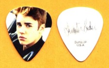 Justin Bieber Signature Photo Concert-Used Guitar Pick - 2012 Believe Tour