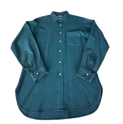 VTG 70s Pendleton Button Up Blue Teal Board Shirt Large 100% Virgin Wool