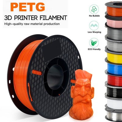 Kingroon 3D Printer Filament PETG 1.75 mm 1KG Silver Transparent Red Blue Green