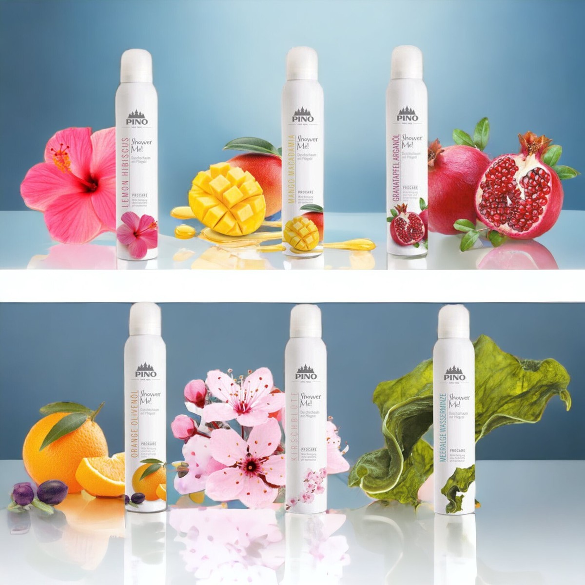 Pino Duschschaum Shower Me! m. Pflegeöl Duschbalsam 200ml AKTION 38,50€/L