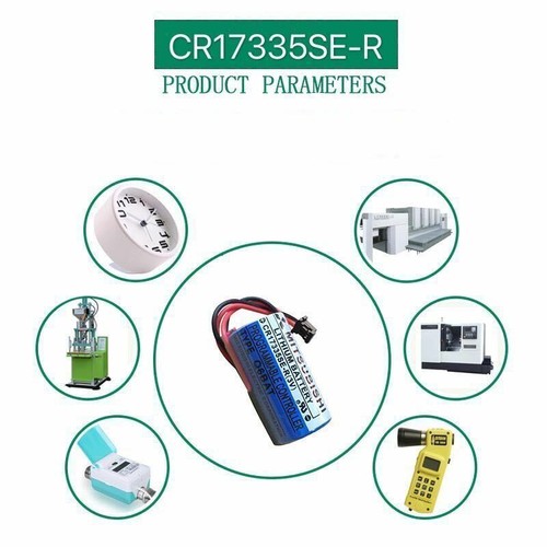 US 2Pcs Mitsubishi CR17335SE-R(3V) 1800mAh Q6BAT CNC PLC Battery with Plug - Picture 3 of 5