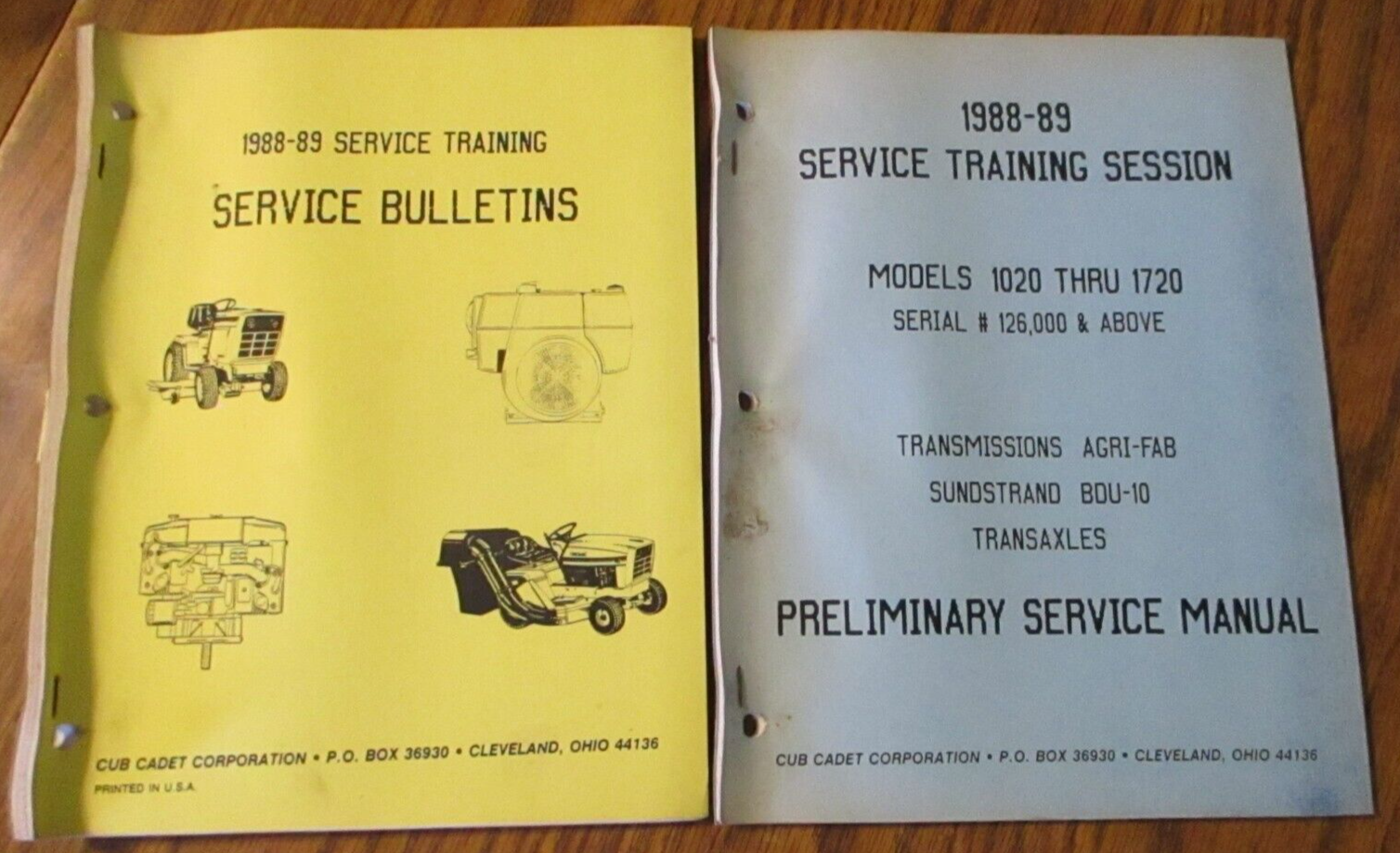 Cub Cadet Lawn Garden Tractor 1988-1989 Service Training Preliminary Manual +