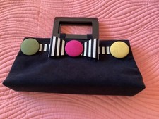 Vintage Handbag/Purse Marigot Black Suede Bow and Dots
