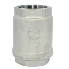2" inch Spring Loaded In-line NPT Threaded Check Valve Stainless Steel SS316