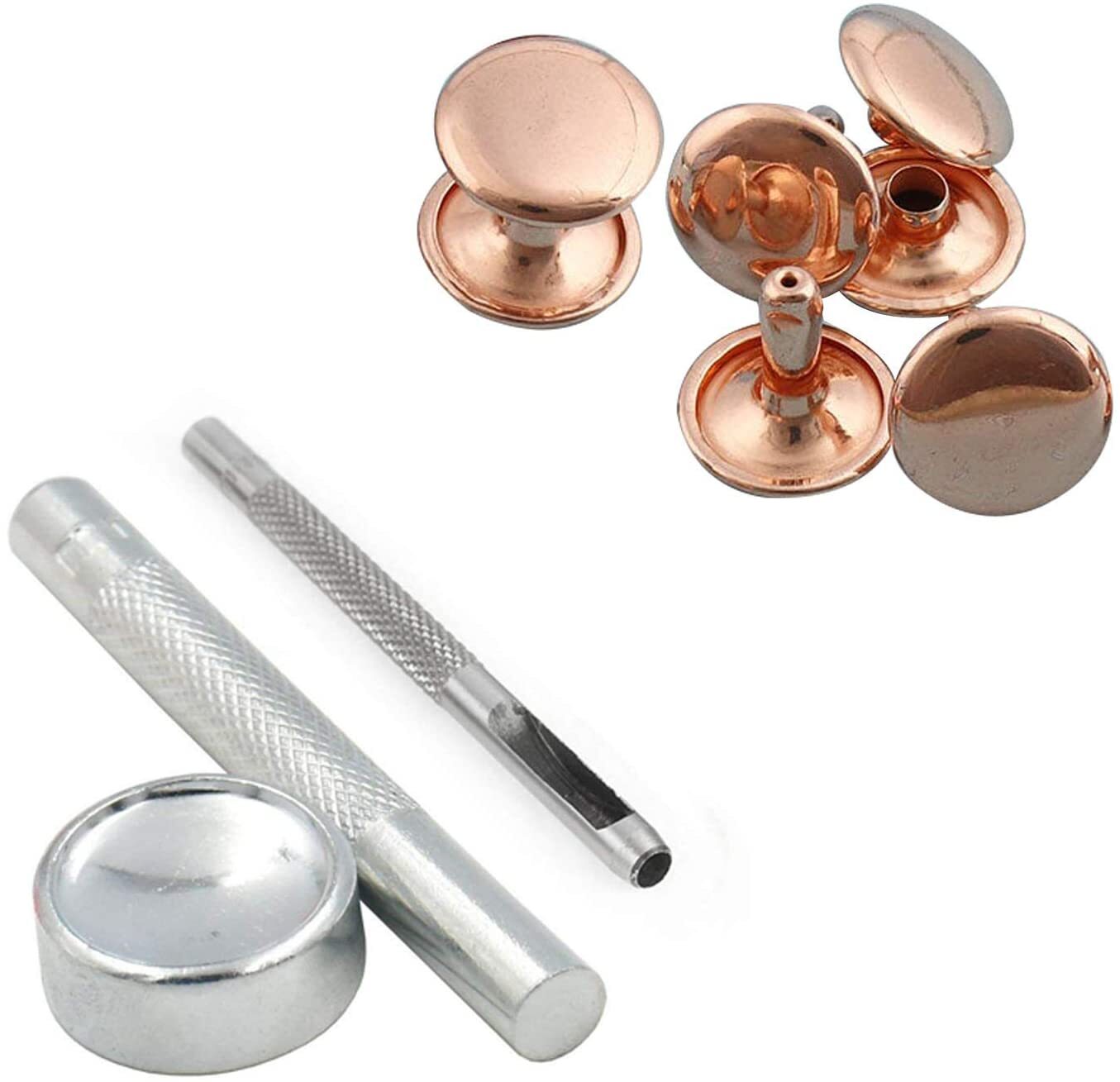 Double Cap Rivets Hand Fixing Tool For DIY Shoe Leathercraft Rapid