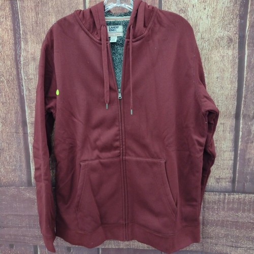 Lands End Serious Sweats Herren Burgund Full Zip Jacke Größe L/T (42-44)