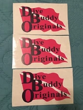 Lot 3 X Large Dive Buddy Rare Vinyl Sticker Scuba Diving Dive Shop Marine