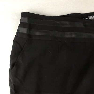 Larry Levine Pants Womens 24W Black Washable Stretch Elastic Waist