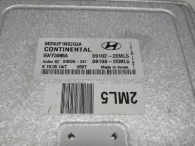 2015 HYUNDAI ELANTRA 1.8L COMPUTER BRAIN ENGINE CONTROL ECU ECM EBX MODULE K4347