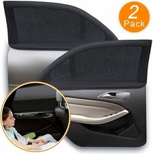 2Pcs Universal Car Rear Window Cover Sun Shade Curtain Elastic Mesh UV Protector