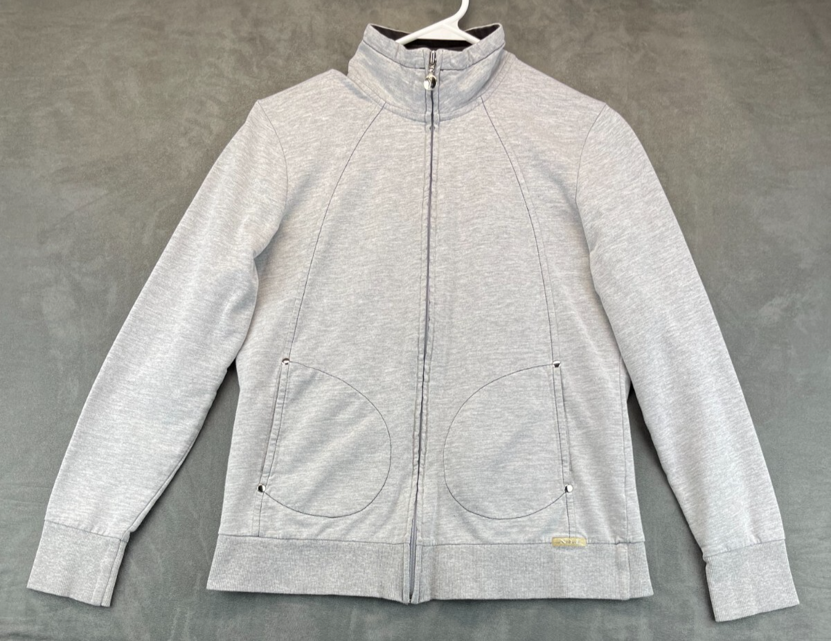 NYL - New York Laundrey Full Zip Mock Neck Sweat Jacket - Womens M - Gray (2962)