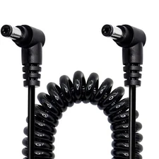 5.5mm x 2.1mm DC Power Extension Cable 12V DC Right Angle Coiled Power Adapte...