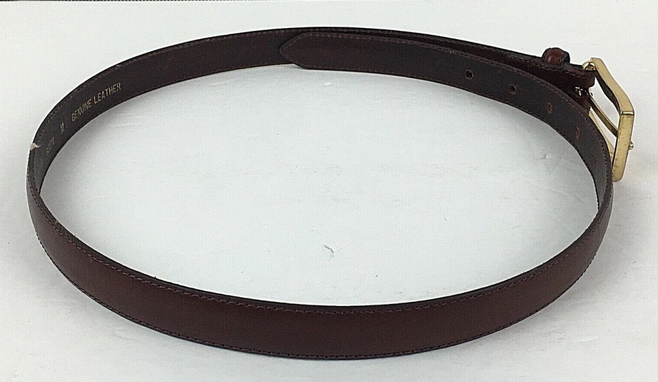 Kenneth Cole Mujer Marrón Elegante Cinturón Cuero Talla M/29 Tono Dorado Hebilla 9217X Foto 4 de 4