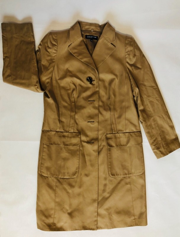 JONES NEW YORK Tan Long Swing Coat Jacket (Size L)