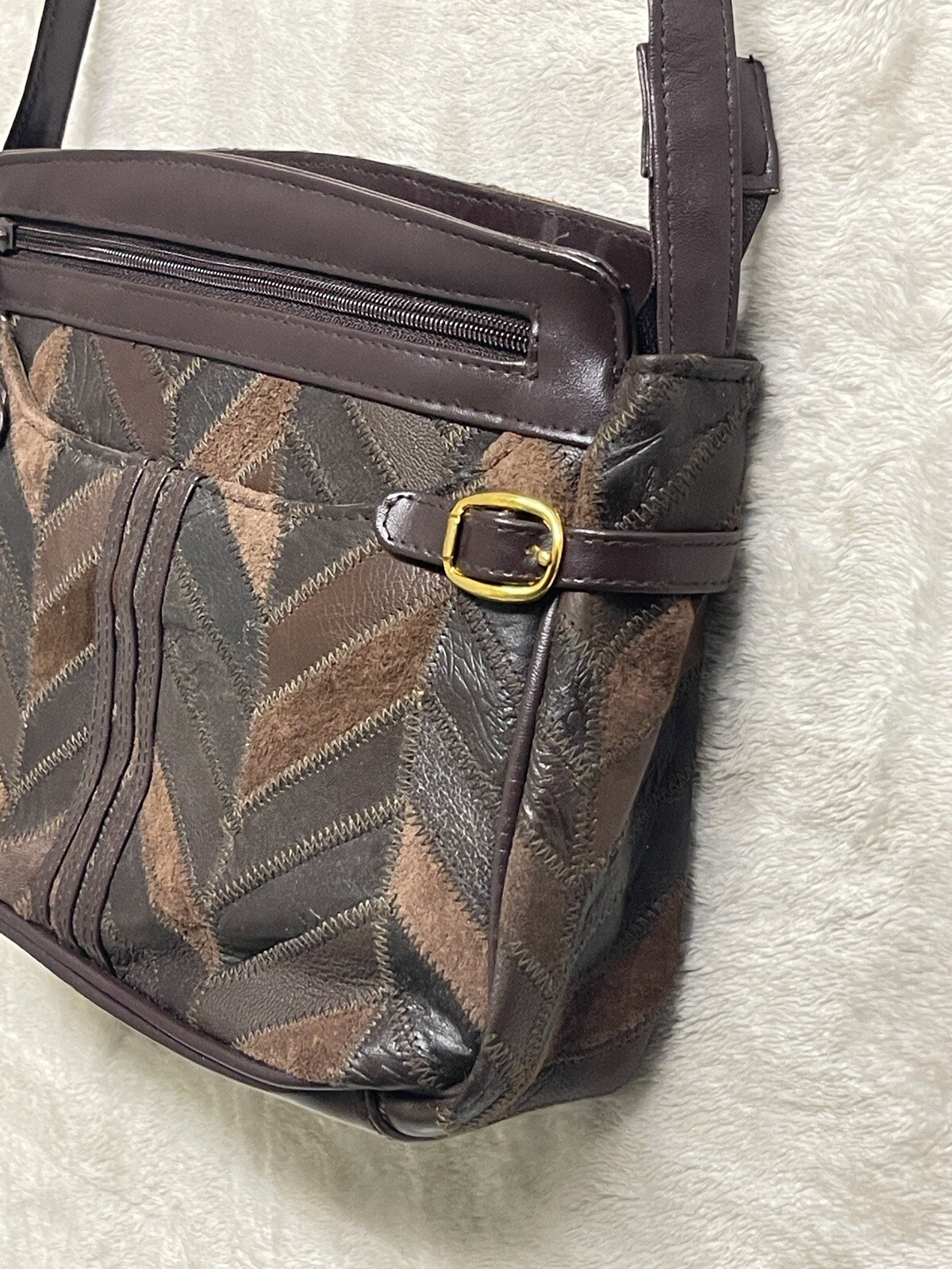 La Covina Patchwork Leather Crossbody/Shoulder Ba… - image 4