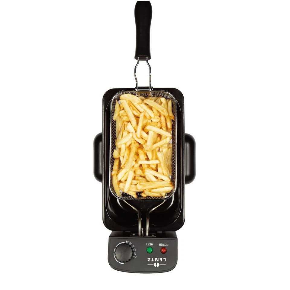 Friteuse 3 Liter Edelstahl 2000W Profi Kaltzonen Fritteuse Frittöse silber - Bild 2 von 2