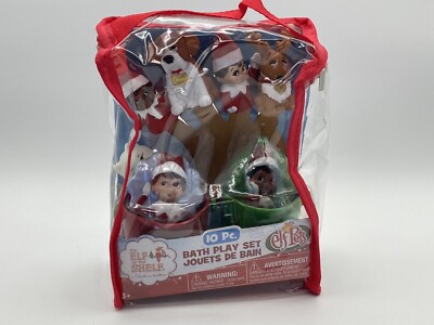NIB The Elf On A The Shelf 10-pc Bath Play Set Elf Pets Finger Puppets Bath Toys